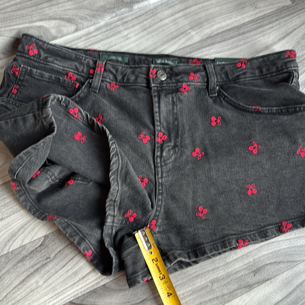 Wild Fable Black Jean Shorts with Red Embroidery - Picture 8 of 9